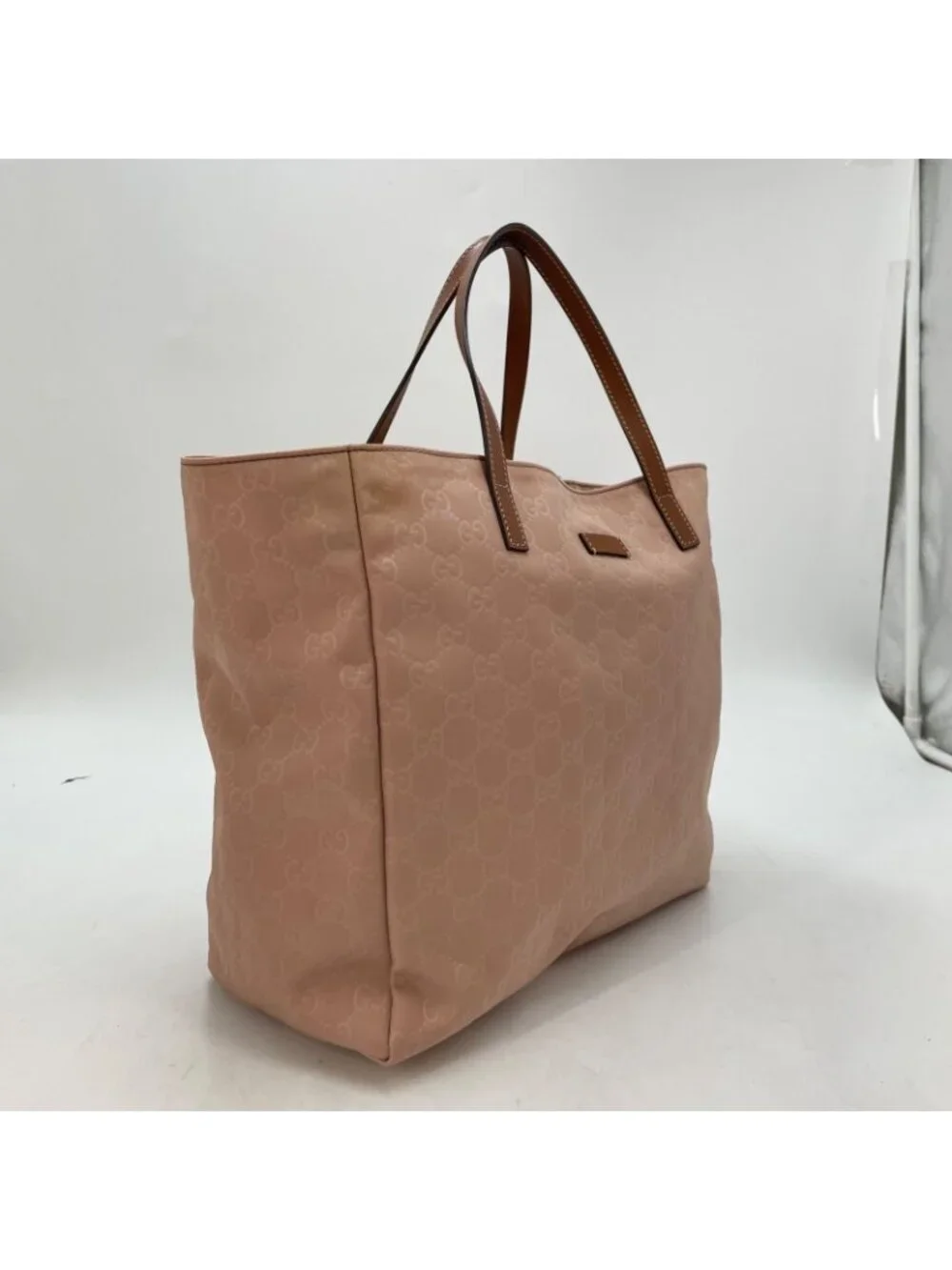 Gucci Tote GG Nylon Business Shoulder Pink Travel - Picture 3 of 13